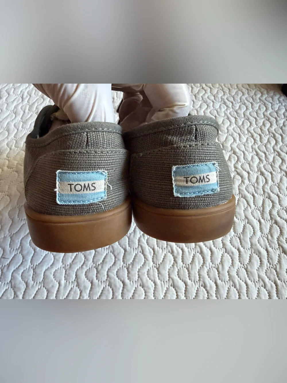 TOMS Men's Sage Olive Canvas Lace-Up Low Top Gum Sole Sneakers 8.5